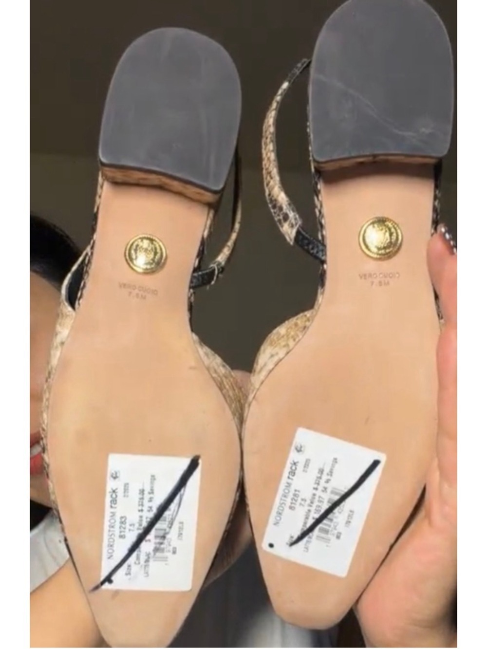 New Veronica Beard Cecile Slingback Pumps 7.5 Beige Black - Picture 8 of 8